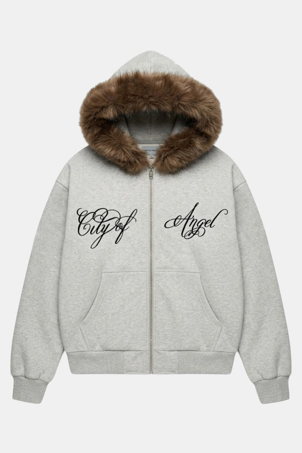 Fur jacket with calligraphy